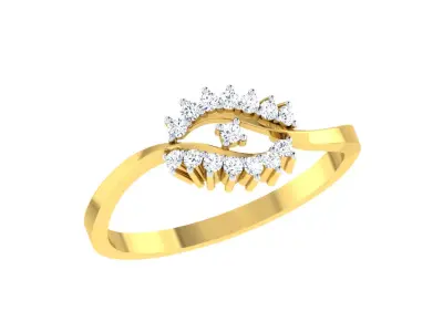 Solitaire Engagement Wedding Bypass Ring  3D print model shop