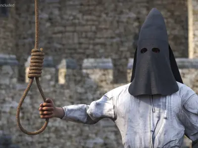  Hanging Gallows with Hooded Executioner 