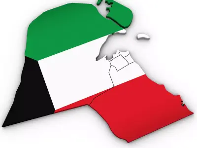  3d Political Map of Kuwait  3D model