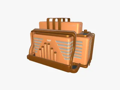 SciFi Bank A04 Orange - Sci Fi Exterior Design Low-poly 3D model