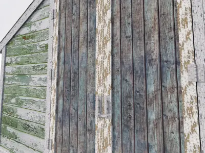 Shed-02b wooden shed 3D model