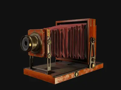 Retro camera Low-poly 3D model