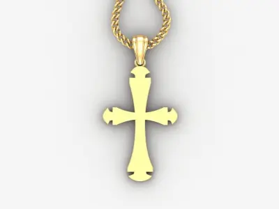 Light Gold 18K Cross Pendant 1CP029 3D print model buy