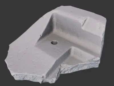 Broken Concrete Detail Low-poly 3D model