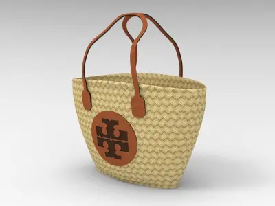 Tory Burch Ella Basket Tote Bag Low-poly 3D model