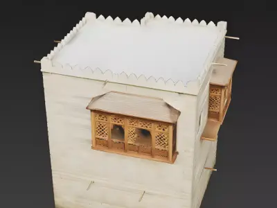 Traditional Arabian Stone House 3D Model Low-poly 3D model