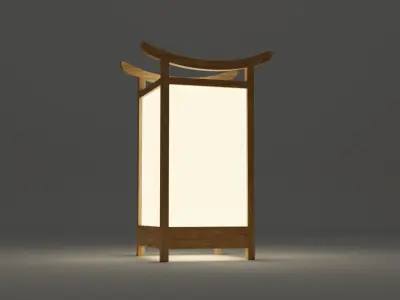 Light Lamp Traditional Asian Style 3D Model Low-poly 3D model
