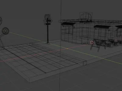 Lowpoly  Burger house model  Free low-poly 3D model