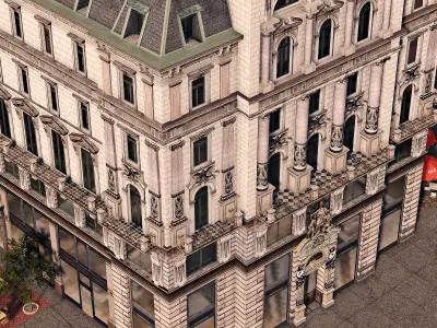 Palais Equitable Low-poly 3D model