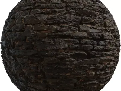 Burnt Slate Shingle Wall PBR Texture Texture
