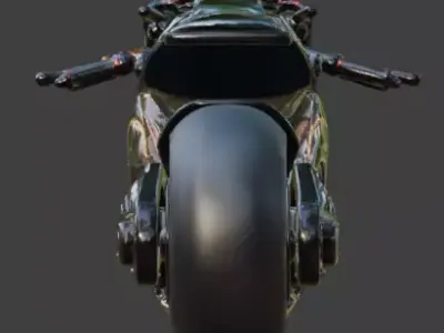 Futuristic Cyber Motorcycle 3D Model Low-poly 3D model