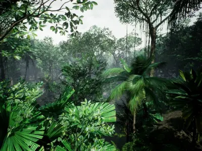 tropical forest pack for game ready Low-poly 3D model