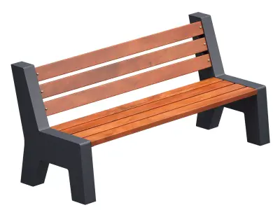 Park bench 3D model 17