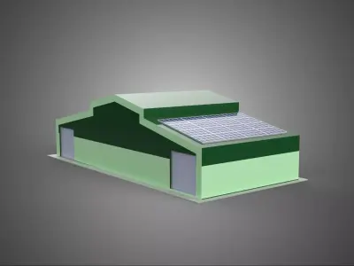 SOLAR PANEL GRANARY SHED DEPOT BARN FARM AGRICULTURAL WAREHOUSE 3D model