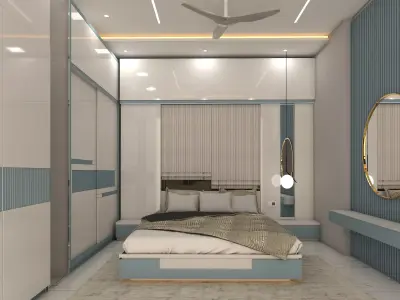 Simple Bedroom Design Low-poly 3D model