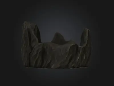Rocky Throne Stylized Fantasy Stone Seat Game Asset Low-poly 3D model