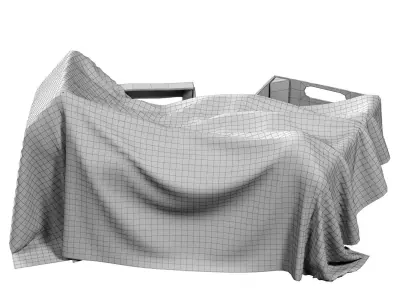 Crates Cargo Tented Low-poly 3D model