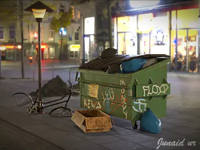 Dumpster prop Game ready asset 3D model