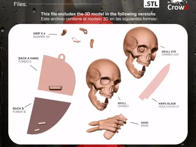 WINDOW SKULL DECO  Calavera para Ventana peek a boo 3D print model