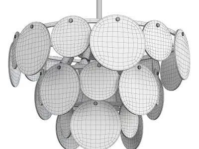 JACKLYN chandelier with clear glass circles and gold accents Low-poly 3D model