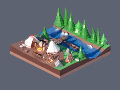 land 68A Low-poly 3D model