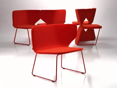 Studio chair with metal frame 3D model