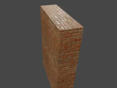 Brick Wall - Normal Map Texture - Muro Low-poly 3D model