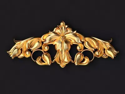 dekor gold ornament 3D model 2