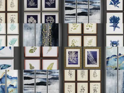 Collection of Picture Frames - 20 sets 3D Model Pack shop
