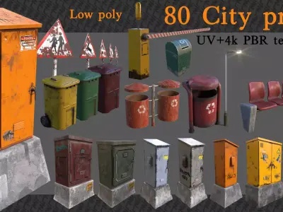 City Props Low Poly vol 1 Low-poly 3D model
