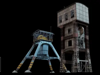 KWK Polska Coal Mine Shaft Towers 3D Model Pack