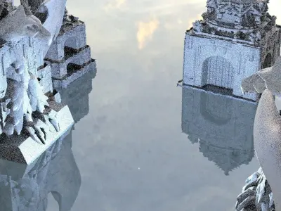 Ancient Assyria temple with eagles 3D model