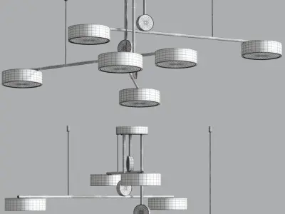 LED Ceiling Chandelier With Swing Light 3D model