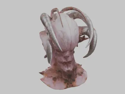 Fantasy Alien Head Bust Low-poly 3D model