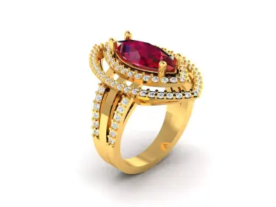 Women Ring  Render 3dm STL OBJ FBX Details 3D print model 25