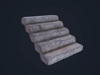 Stone Stairs Low-poly 3D model