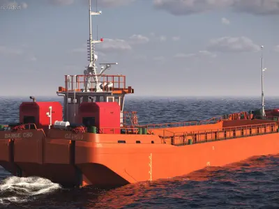  Industrial Split Barge Empty State Orange 