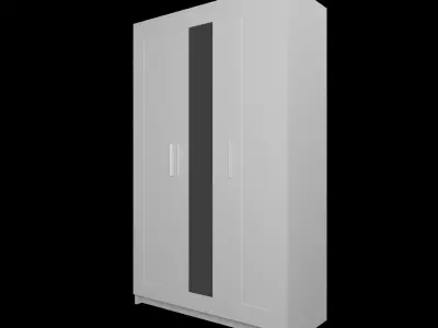 Ikea BRIMNES wardrobe with 3 doors 3D model