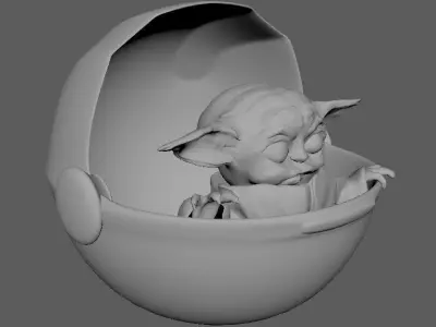  Baby Yoda from the series Mandalorian 3d 3D model