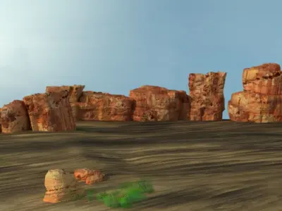 Sand Grass Dune desert landscape sahara wilderness area 3D model