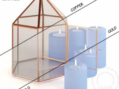 Glass tabletop gazebo Hexagon Low-poly 3D model