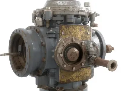 Weathered Industrial Flow Meter 3D Model Low-poly 3D model