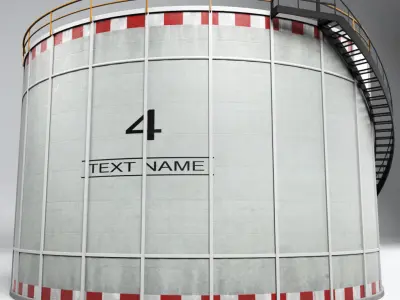 Oil tank gas industrial cylinder Low-poly 3D model