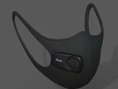 Gas mask protection futuristic technology fantasy  Low-poly 3D model