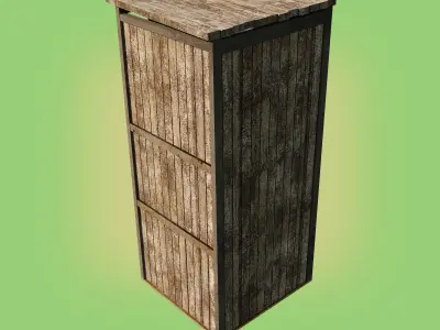 Outdoor toilet Low-poly 3D model