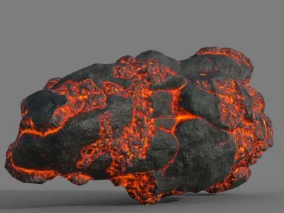 Low poly Lava Rock B-190427 Low-poly 3D model