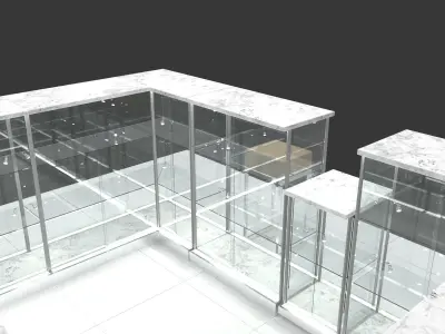 Concession stand kiosk shop 3D model