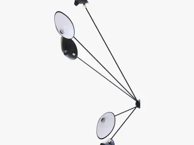 Serge Mouille Spider Sconce Five Arms MSC-SP5 3D model