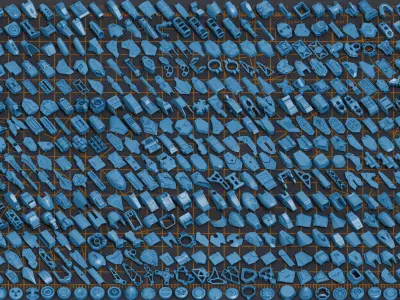 Mega Pack Hard Surface Kitbash 500 DETAILS 3D model