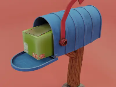 Stylized Mailbox Low-poly 3D model purchase